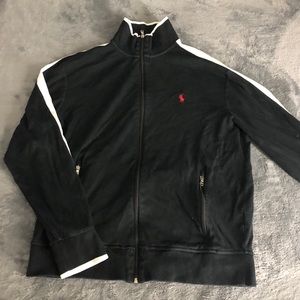 selling black zip up sweater